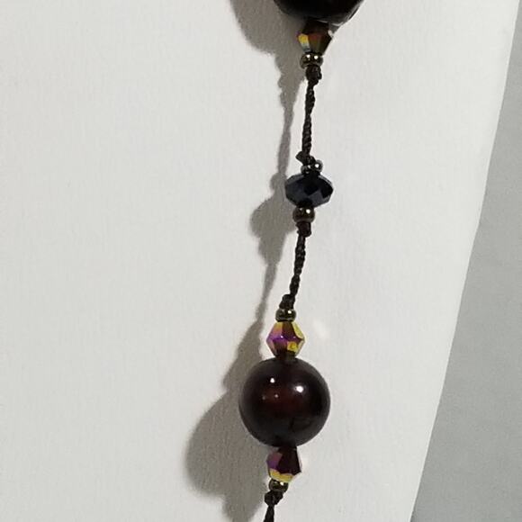 Premier brown beaded necklace signed 15'' 1.1702 - Picture 10 of 13